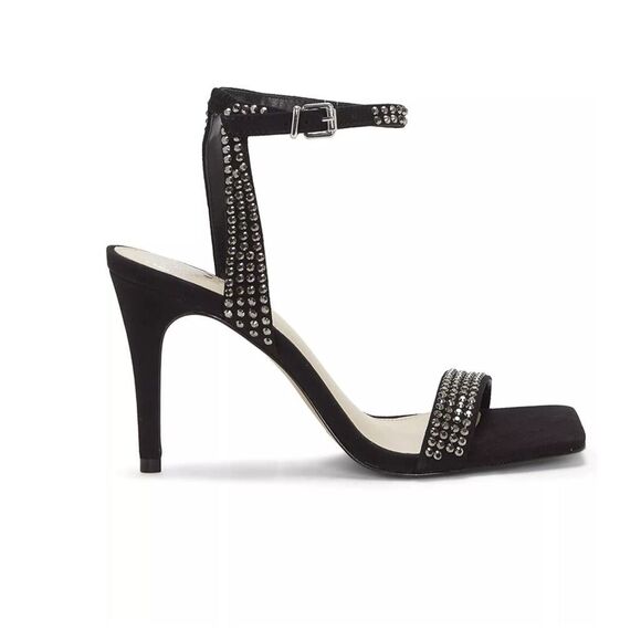 New! Vicence Camuto Saprenda strapped high heels black suede sandals with rhines - Picture 3 of 9